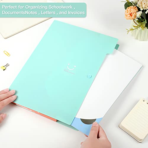 Animusphere A4 File Folders Accordion File Organizer Folders with Pockets Aesthetic Paper Organizer Folder for School Office (Jade)