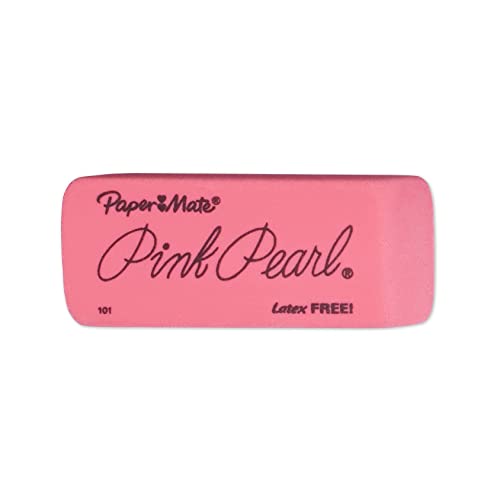 Paper Mate Erasers Pink Pearl Large Erasers, 12 Count