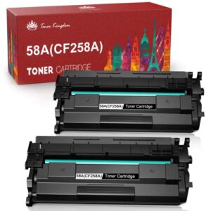 58a cf258a toner cartridge (no chip) replacement for hp 58a cf258a 58x cf258x for hp m404n m404dn m404dw m404 mfp m428fdw m428fdn m428dw m428 m304 toner printer (black, 2 pack)