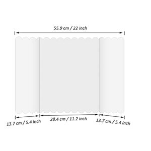 Tri Fold Display Board 3 Pieces Poster Board Fold Presentation Board White Foldable Paperboard with 2 Rolls of Double Sides Adhesive Tape (Yellow, White, 14 x 22 Inch)