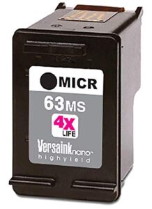 versaink-nano hp 63 ms black micr ink cartridge for check printing