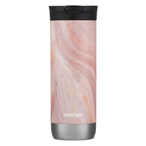 contigo matterhorn vaccum insulated stainless steel water bottle with chug cap, 20oz pink marble