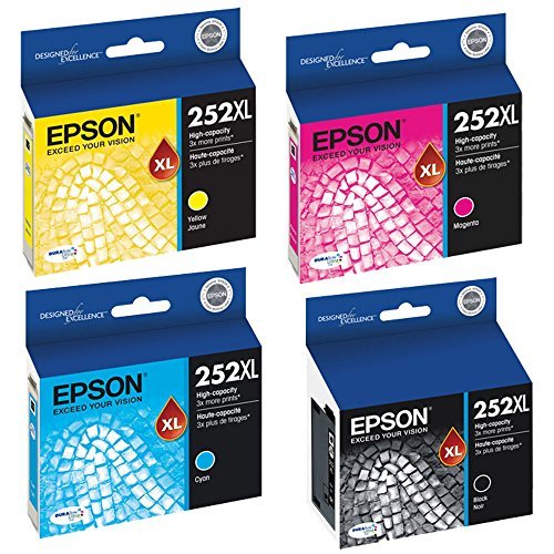 Epson T252XL120, T252XL220, T252XL320, T252XL420 High Yield Ink Cartridge Set - Epson Workforce WF-3620