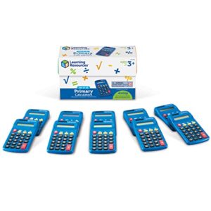 learning resources primary calculator – 10 pieces, ages 3+ basic solar powered calculators, teacher set of 10 calculators, school supplies
