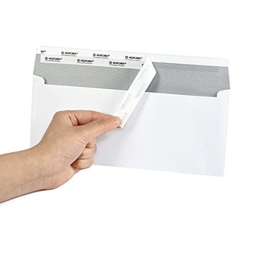 500 Count #10 Security Envelopes,Peel & Seal Windowless Bussiness Envelopes,Security Tint Pattern for Mailing of Checks, Invoices, Documents - 4 1/8 x 9 1/2 Inch - White，Horchen