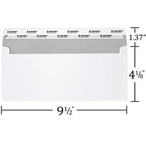 500 Count #10 Security Envelopes,Peel & Seal Windowless Bussiness Envelopes,Security Tint Pattern for Mailing of Checks, Invoices, Documents - 4 1/8 x 9 1/2 Inch - White，Horchen