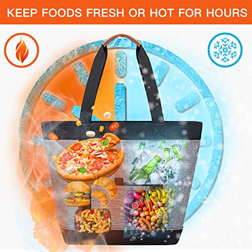 TIIOCTI Insulated Cooler Bag reusable grocery tote bags Transport Large lunch box for women Cold Or Hot Food Apply to Delivery Bag Travel Picnic