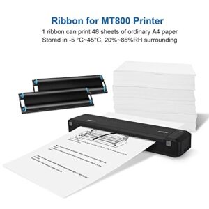 POLONO Thermal Transfer Ribbon, Thermal Ribbon Support MT800 (216mm) Portable Thermal Printer, Exclusive Thermal Ribbon Compatible for HPRT MT800 Wireless Bluetooth Portable Printer for Home/Office