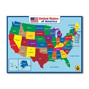 uncle wu united state map laminated poster -double side educational poster for kids/adults -18 x 24 inch waterproof map for home classroom