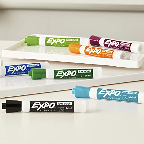 EXPO Low Odor Dry Erase Markers, Chisel Tip, Assorted Colors, 16 Count