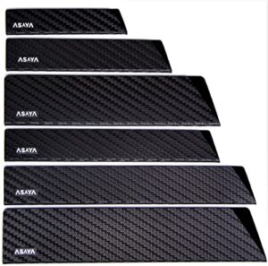 asaya professional knife edge guards – 6 piece universal blade covers – extra strength, abs plastic and bpa-free felt lining, non-toxic and food safe – knives not included