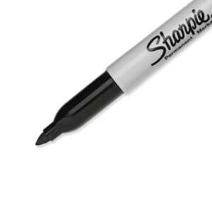 SHARPIE Permanent Markers, Fine Point, Black, 12 Count