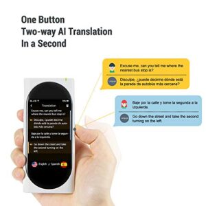 Langogo Genesis 2-in-1 AI Translator Device and Voice Recorder Transcriber, 100+ Languages Instant Two-Way Translation and Transcription Recorder, Built-in Data, 3.1inch Retina Display, White