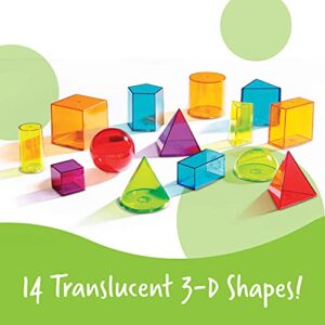 Learning Resources View-Thru Geometric Solids, Geometry Helper, 14 Pieces, Ages 8+