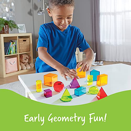 Learning Resources View-Thru Geometric Solids, Geometry Helper, 14 Pieces, Ages 8+