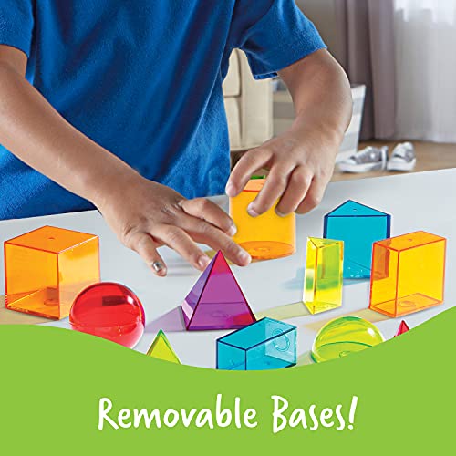 Learning Resources View-Thru Geometric Solids, Geometry Helper, 14 Pieces, Ages 8+