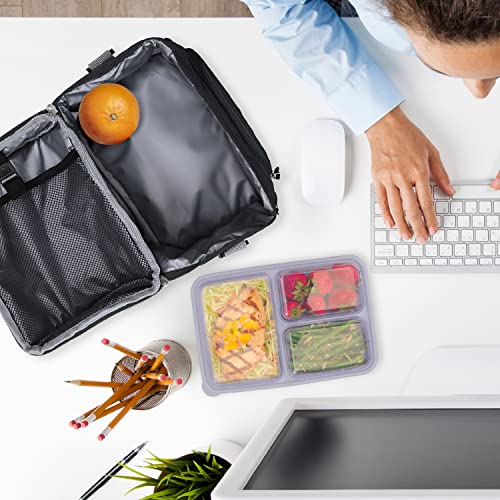 Bentgo® Deluxe Lunch Bag - Durable and Insulated Lunch Tote with Zippered Outer Pocket, Internal Mesh Pocket, Padded & Adjustable Straps, & 2-Way Zippers - Fits Most Lunch Boxes (Carbon Black)