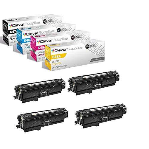 CS Compatible Toner Cartridge Replacement for HP CP4025n CE260A Black CE261A Cyan CE262A Yellow CE263A Magenta HP 647A & HP 648A Color Laserjet CP4000 CP4500 CP4525dn Enterprise CP4025 4 Color Set