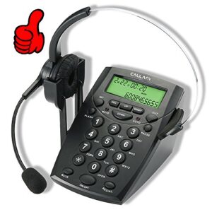 callany call center telephone with noise cancellation headset (ht500)