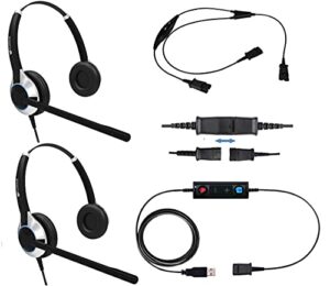 deluxe usb headset training solution (includes 2 x truvoice hd-550 headset with noise canceling microphone, usb cable and training y cable)