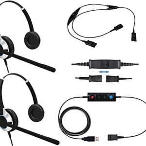 Deluxe USB Headset Training Solution (Includes 2 x TruVoice HD-550 Headset with Noise Canceling Microphone, USB Cable and Training Y Cable)