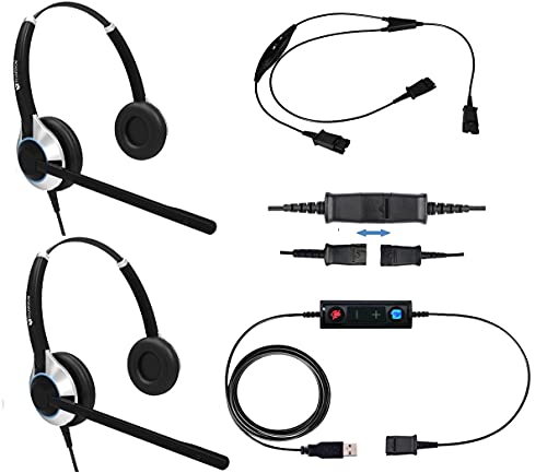 Deluxe USB Headset Training Solution (Includes 2 x TruVoice HD-550 Headset with Noise Canceling Microphone, USB Cable and Training Y Cable)