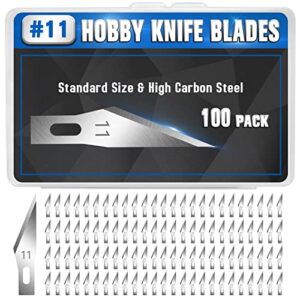 diyself 100 pcs exacto knife blades, sk5 carbon steel #11 exacto blades refill craft art knife replacement blades with storage case for craft, hobby, scrapbooking, stencil