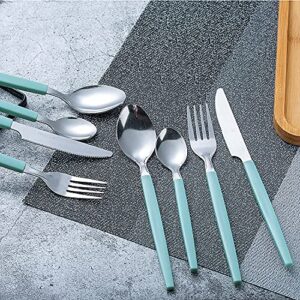 Cutiset 40 piece Stainless Steel Kitchen Flatware set with organizer, Camping Silverware set with color handles set of 8