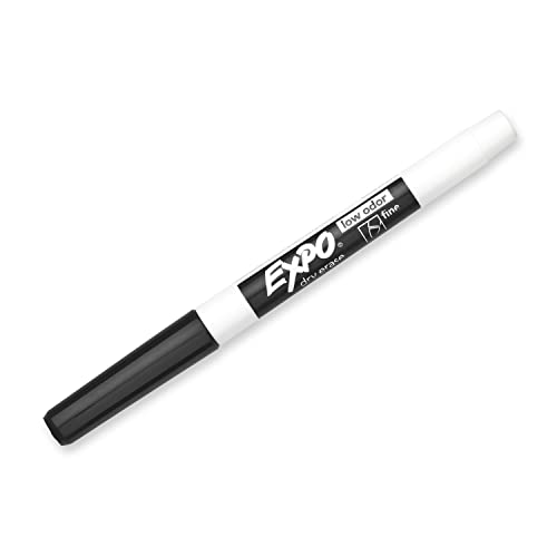 EXPO Low Odor Dry Erase Markers, Fine Tip, Black, 36 Count