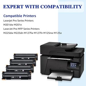 HaloFox Compatible Toner Cartridge Replacement for HP 83A CF283A 283A 83X 283X CF283X Laserjet Pro MFP M125nw M201dw M225dw M201n M125a M127fw M127fn M225dn 225dw 127fn Printer(Black, 4-Pack)