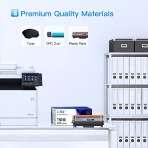 LxTek Compatible Toner Cartridge Replacement for Brother TN760 TN 760 TN730 TN 730 to Compatible with MFC-L2710DW HL-L2350DW HL-L2370DWXL MFC-L2750DW HL-L2395DW MFC-L2690DW Tray (Black, 4 Pack)