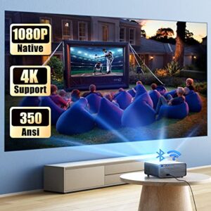 projector with 5ghz wi-fi and bluetooth,350 ansi portable projector, support 1080p video projector, outdoor movie proyector, indoor home theater video projector,focus adjustment