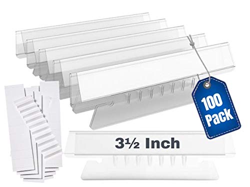 1InTheOffice Clear Hanging Folder Tabs, and Inserts 3-1/2" x 5/8", 100/Pack (3 1/2")