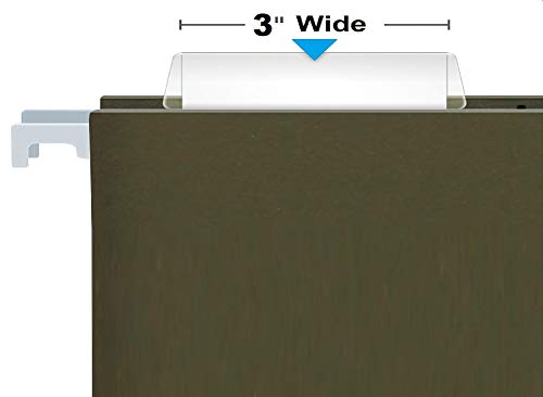 1InTheOffice Clear Hanging Folder Tabs, and Inserts 3-1/2" x 5/8", 100/Pack (3 1/2")