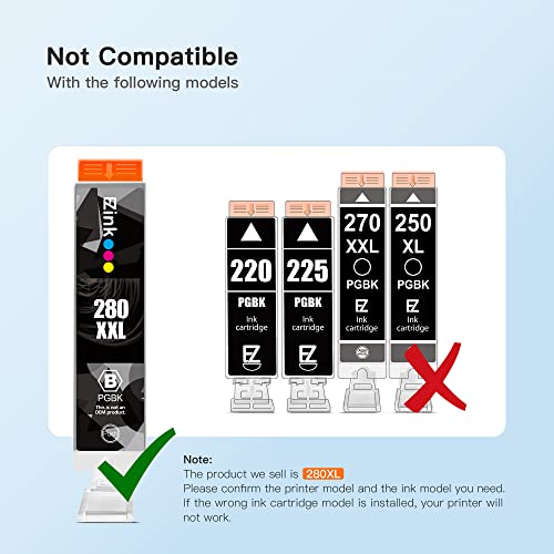 E-Z Ink (TM) Compatible Ink Cartridge Replacement for Canon PGI-280XXL CLI-281XXL to use with PIXMA TR7520 TR8520 TS6120 TS6220 TS6320 TS8120 TS8220 TS9120 TS9520 TS9521C Printer (15 Pack)