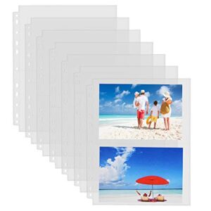 sooez 30 pack heavy duty photos or postcards page protectors, plastic clear photo holder sleeves for 3 ring binder, two 5” x 7” pockets per page, top loading perfect for checking & organizing