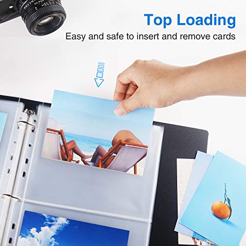 Sooez 30 Pack Heavy Duty Photos or Postcards Page Protectors, Plastic Clear Photo Holder Sleeves for 3 Ring Binder, Two 5'' x 7'' Pockets Per Page, Top Loading Perfect for Checking & Organizing