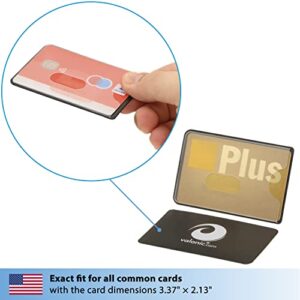 valonic Set of 6 RFID Blocking Sleeves - Transparent Front, Credit Card Protector Sleeve for Wallet - Protection Block for Debit Card, Passport and Metro Card