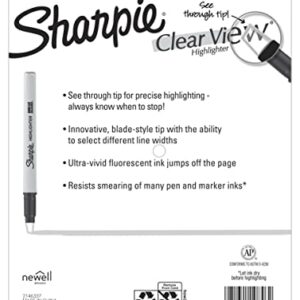 SHARPIE Highlighter, Clear View Highlighter with See-Through Chisel Tip, Stick Highlighter, Assorted, 8 Count