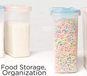 Shazo EXTRA Large 6.3L / 213Oz (SET of 2) Airtight Food Storage Cereal Containers for Bulk Food Storage Ideal for Pasta Rice, Flour and Sugar BPA Free Plastic Cereal Dispenser w/Labels + pen - Color