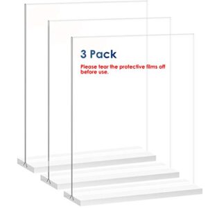 newnewshow® 8.5×11 acrylic sign holder 3 pack vertical double-sided display (optional 8.5×11 8.5×5.5 5×7 horizontal and vertical)