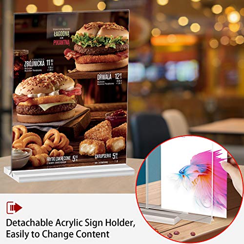 NEWNEWSHOW® 8.5x11 Acrylic Sign Holder 3 Pack Vertical Double-Sided Display (Optional 8.5x11 8.5x5.5 5x7 Horizontal and Vertical)