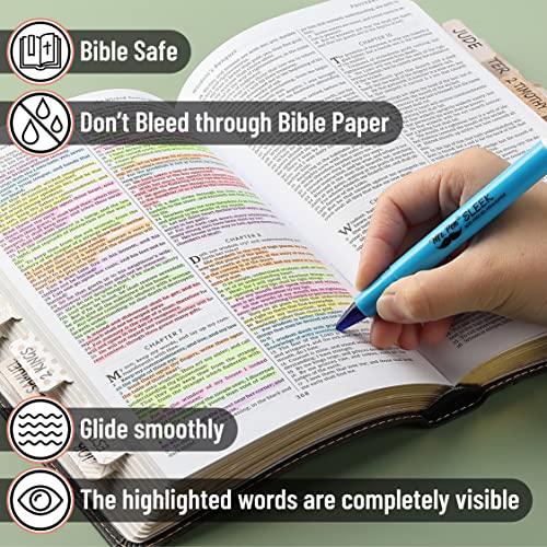 Mr. Pen No Bleed Gel Highlighter, Bible Highlighters, Assorted Colors, Pack of 8