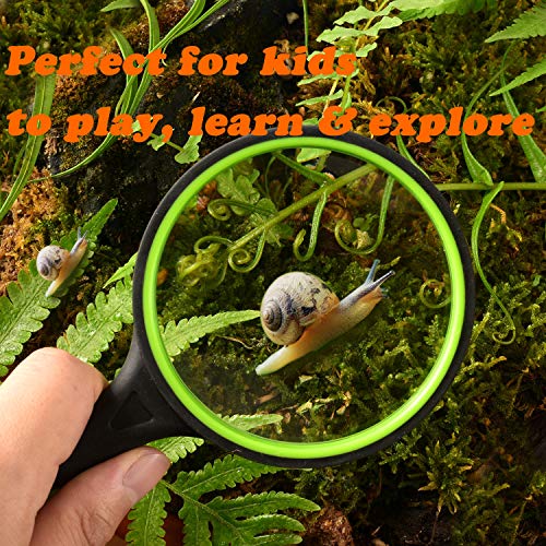 Ocim 2 Pack 75mm 10X Magnifying Glass, Kids Magnifying Glass,Magnifier with Non-Slip Rubber Handle for Seniors Reading and Kids Nature Exploration