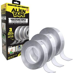 Alientape Nano Double Sided Tape, Multipurpose Removable Adhesive Transparent Grip Mounting Tape Washable Strong Sticky Heavy Duty for Carpet Photo Frame Poster Décor As Seen On TV