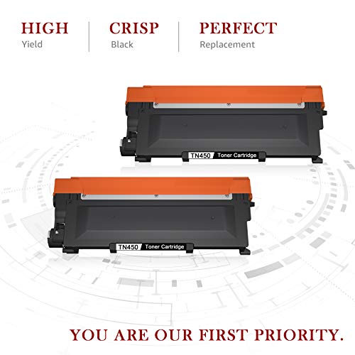 Toner Kingdom Compatible Toner Cartridge Replacement for Brother TN450 TN420 TN-450 TN-420 for HL-2270DW HL-2280DW HL-2240 HL-2230 MFC-7360N MFC-7860DW IntelliFax-2840 2940 DCP-7065DN Printer(2 Black)