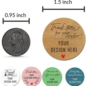 Inshoney Custom Stickers for Business Logo Personalized Label Stickers Customized 100,200pcs, 1",1.5",2", 3", 4"(Circle)