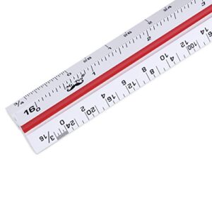 Mr. Pen Triangular, Architectural, Aluminum Scale Ruler for Blueprint, Drafting, Color-Coded, 12 Inches