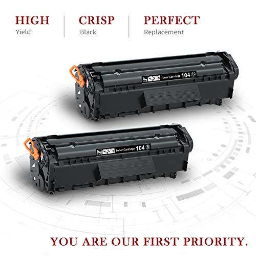 Toner Kingdom Compatible Toner for Canon Cartridge 104 CRG104 Imageclass MF4350D D420 MF4370DN MF4150 D480 MF4270 MF4690 FAXPHONE L90 L120 Laser Printer (Black, 2-Pack)