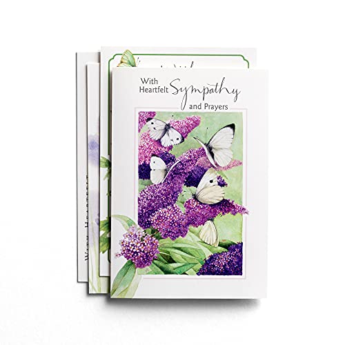 DaySpring - With Heartfelt Sympathy and Prayers - Nature's Blessings By Marjolein Bastin - 4 Design Assortment with Scripture - 12 Boxed Cards & Envelopes (J3355)